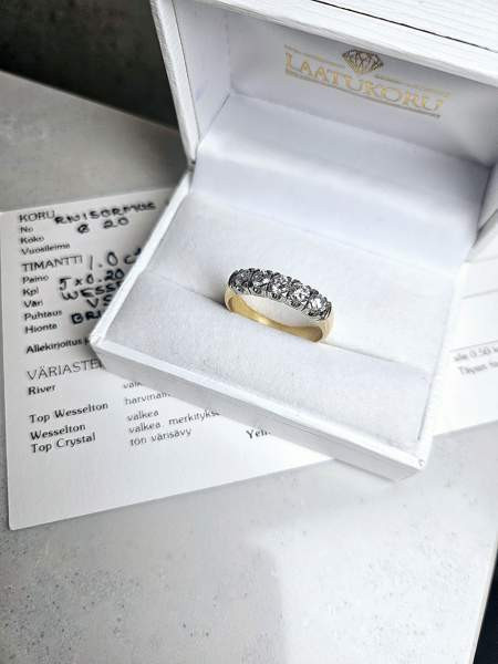 Laatukorun timanttisormus, 1.0 ct, W/VS, Ovh. 6700e, Espoo - photo 1