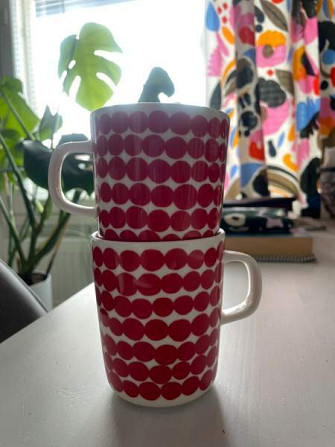2 kpl Marimekko punaisia räsymatto-mukeja Joensuu - photo 1