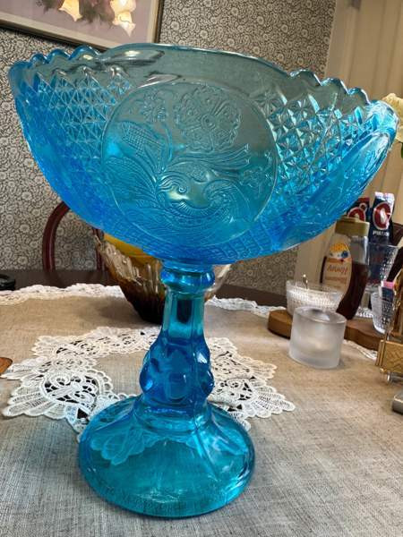 Riihimäen, turkoosin sininen iso tarjoilumalja Киркконумми - изображение 5