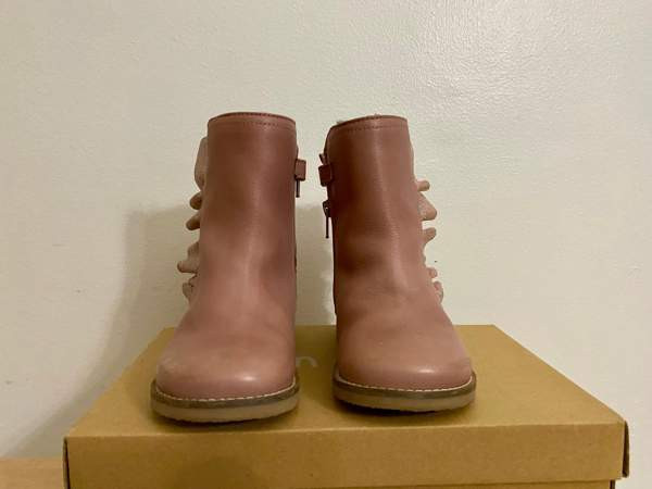 Tex-päällysteiset, villavuoriset vanhan roosan väriset nilkkurit koko 27 Helsinki - valokuva 2