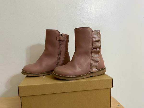 Tex-päällysteiset, villavuoriset vanhan roosan väriset nilkkurit koko 27 Helsinki - valokuva 1