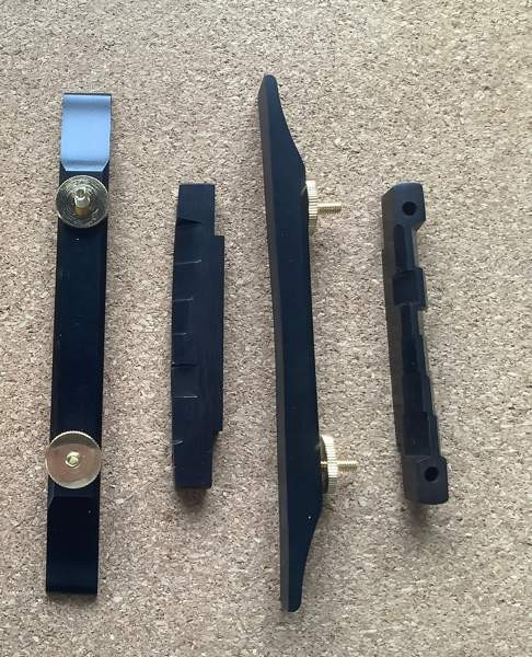 Hosco Arch Top Guitar Bridge Ebony and Brass F-2804 Turku - valokuva 1