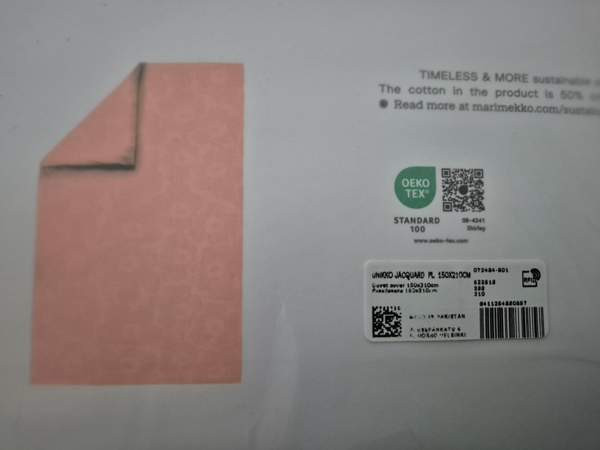 Uusi Marimekko Unikko Jacquard pussilakana 150x210cm Alajärvi - valokuva 7