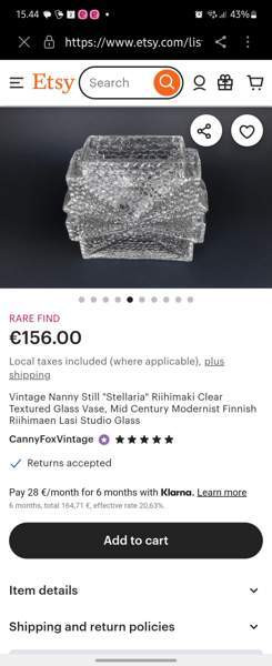 Riihimäenlasin maljakko Helsinki – foto 7