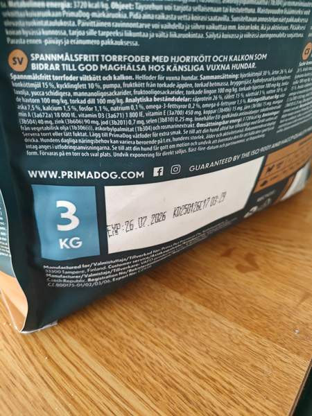 Prima dog sensitive 3kg koiranruoka Seinäjoki - valokuva 2
