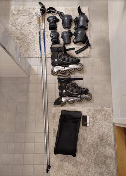 K2 rullaluistimet 43 + sauvat 170 cm + suojukset L Helsinki – foto 2