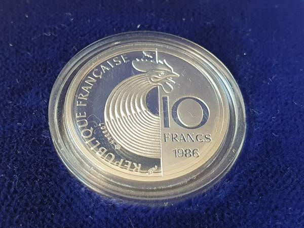 10 Francs 1986 Robert Schuman proof hopearaha Киркконумми - изображение 1