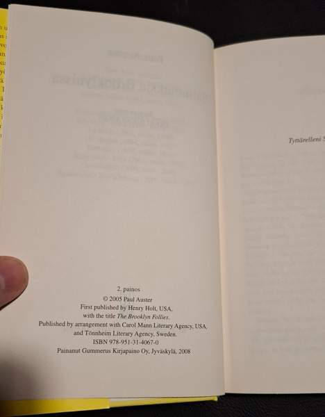 Paul Auster, Sattumuksia Brooklynissa. Kokkola - valokuva 4