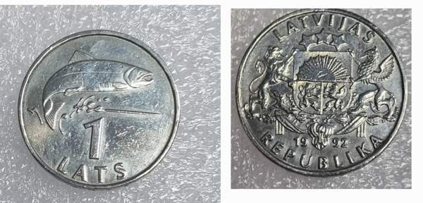 Kolikkosormus Latvia Lati Ilmainen toimitus! Mustasaari - valokuva 6