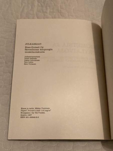 Tukkimetsiä ja höyrylaivoja. Pekka Lehonkoski, 1987. Savonlinna – foto 4