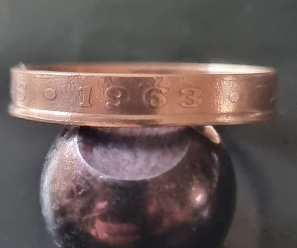 Kolikkosormus 5 penniä 1963 Ilmainen toimitus! Mustasaari - valokuva 4