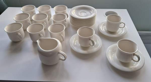 12 kpl Arabia Arctica kahvikuppeja ja kermakko - kuin uusia! Lempaeaelae – foto 1