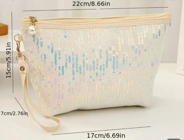 Paljetein koristeltu meikkilaukku Vantaa - valokuva 3