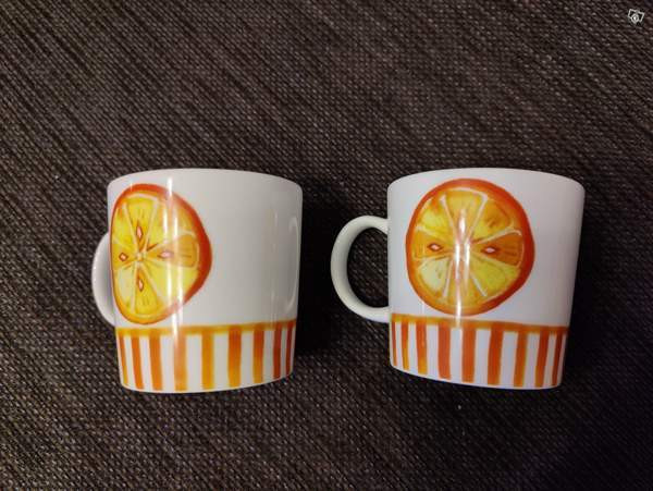 2 kpl Arabia Minna Immosen Appelsiini Teema mukeja Helsinki - valokuva 1