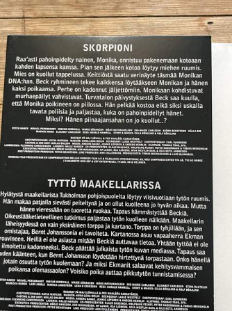 Beck skorpioni, tyttö maa kellarissa, korppikotka Espoo - photo 2