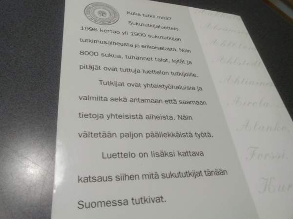Kuka tutkii mitä? Sukututkijaluettelo 1996 Salo - valokuva 2