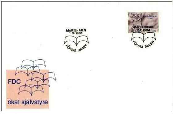 FDC/Ensipäiväkuori Åland 1.3.1993 Ökad självstyre Oulu