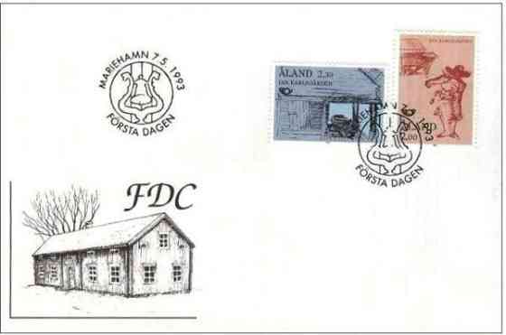 Mariehamn -FDC/ ensipäiväkuori 7.5.1993 Åland Oulu