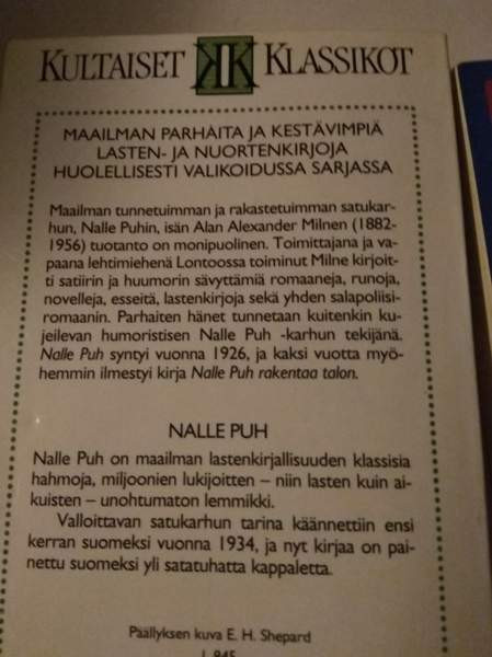 Nalle Puh pokkarit Каяни - изображение 3