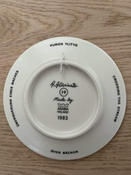 Arabia 1983 lautanen: Puron ylitys Oulu - photo 2