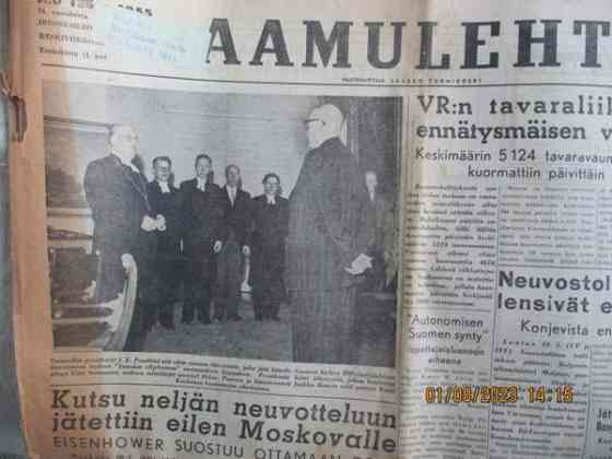 Wanha aamulehti vuosi 1955 Tampere