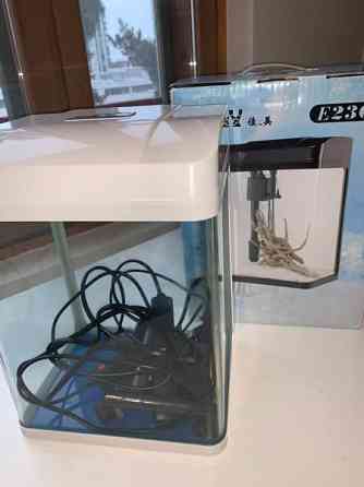 Brand new white aquarium + food and decor Espoo