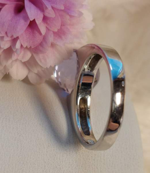 925 hopeinen sormus violetilla kirkkaalla pallolla. Koko 16,8 Lahti – foto 5