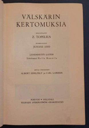 Z. Topelius: Välskärin kertomuksia (lyhen. laitos) Helsinki - photo 4