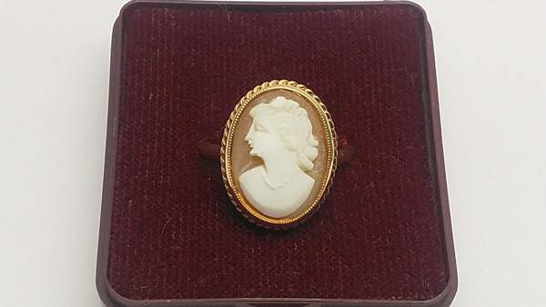 14 karaatin kultainen camee sormus, NW 585 Mikkeli - valokuva 2