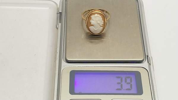 14 karaatin kultainen camee sormus, NW 585 Mikkeli - valokuva 6