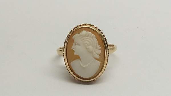 14 karaatin kultainen camee sormus, NW 585 Mikkeli - valokuva 1