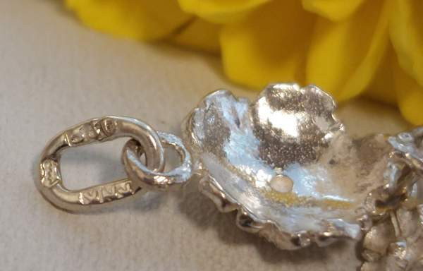 Lahden kultakorun 830 hopeinen hopeinen kukkakuvioinnilla rannekoru 1970 luvulta Lahti - valokuva 7