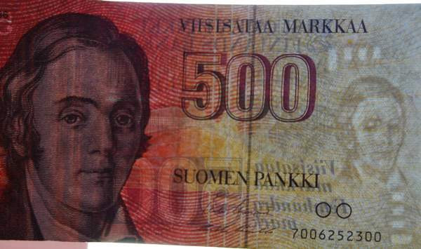 Elias Lönnrot Suomen pankki 500 markkaa 1986 ilman Litt Helsinki – foto 3