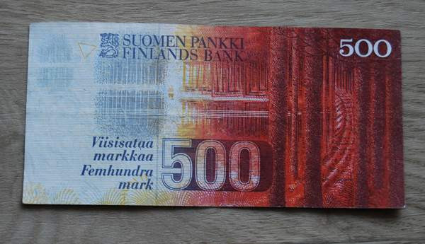 Elias Lönnrot Suomen pankki 500 markkaa 1986 ilman Litt Helsinki – foto 2