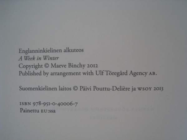 Maeve Binchy Seitsemän talvista päivää Helsinki - изображение 4